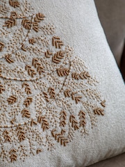 Gallery Home Cream Luxe Embroidered Christmas Tree Cushion - Image 3 of 7