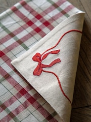 Gallery Home Set of 4 Red Heritage Bow Christmas Printed Placemat - Image 3 of 6