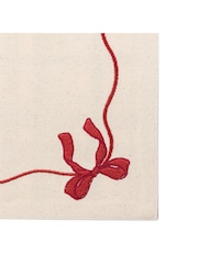 Gallery Home Set of 4 Red Heritage Bow Christmas Printed Placemat - Image 5 of 6