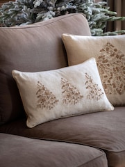 Gallery Home Cream Luxe Embroidered Christmas Tree Trio Cushion - Image 1 of 6