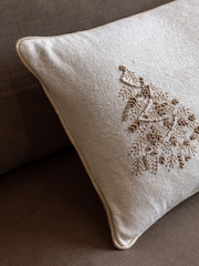 Gallery Home Cream Luxe Embroidered Christmas Tree Trio Cushion - Image 3 of 6