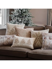 Gallery Home Cream Luxe Embroidered Christmas Tree Trio Cushion - Image 6 of 6