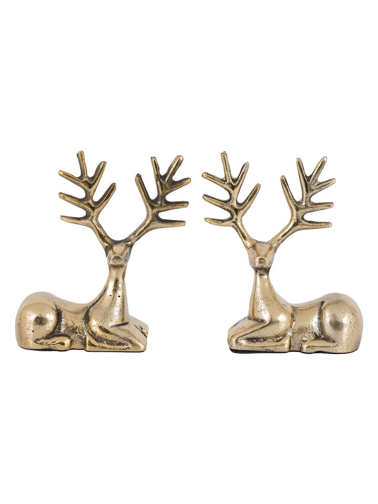 Gallery Home Set of 2 Metal Stag Decorations - Image 6 of 6 Gallery Home Set of 2 Metal Stag Decorations - Image 6 of 6