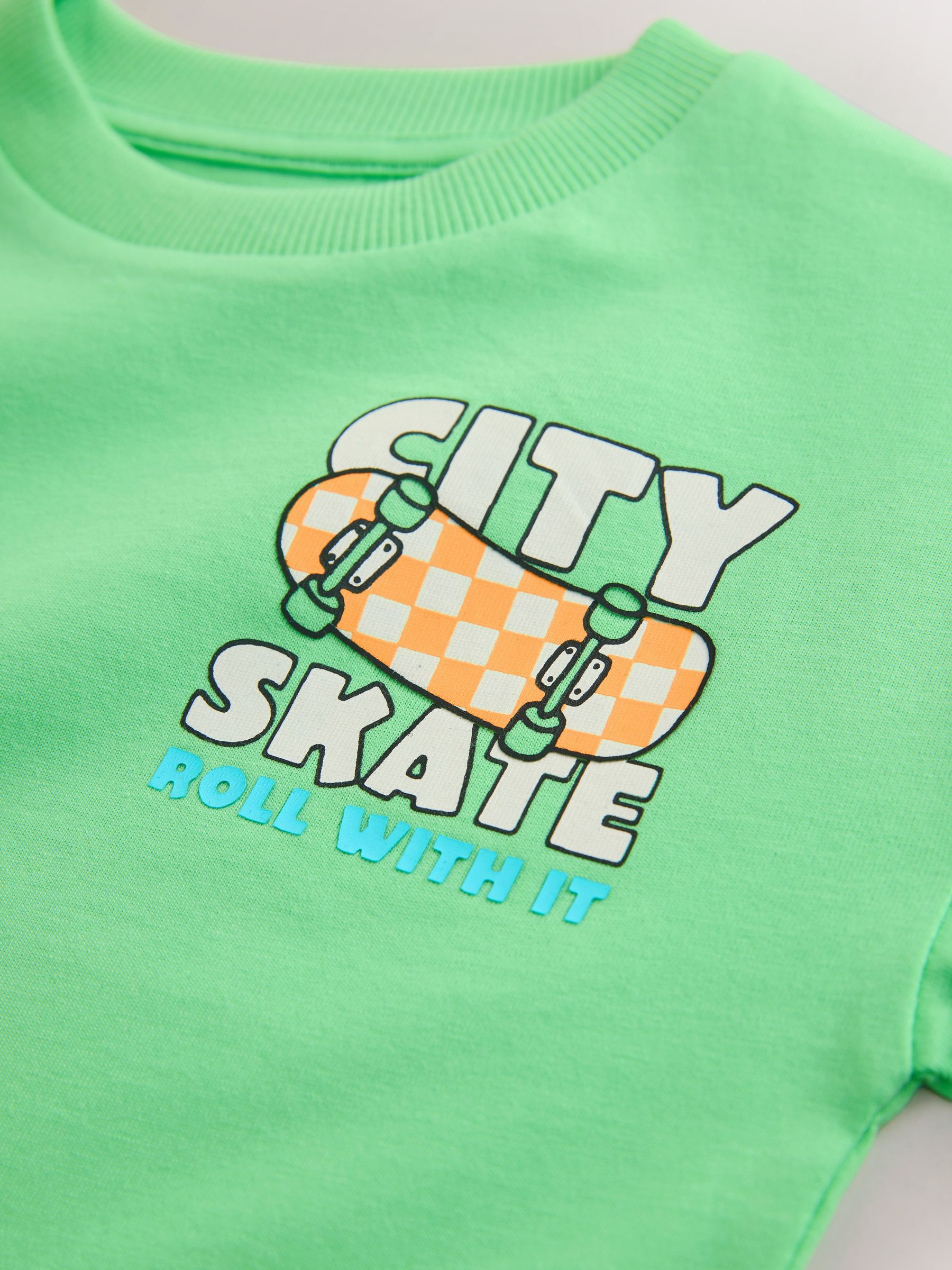 Buy Green Skateboard Short Sleeve Back Print T-Shirt (3mths-7yrs