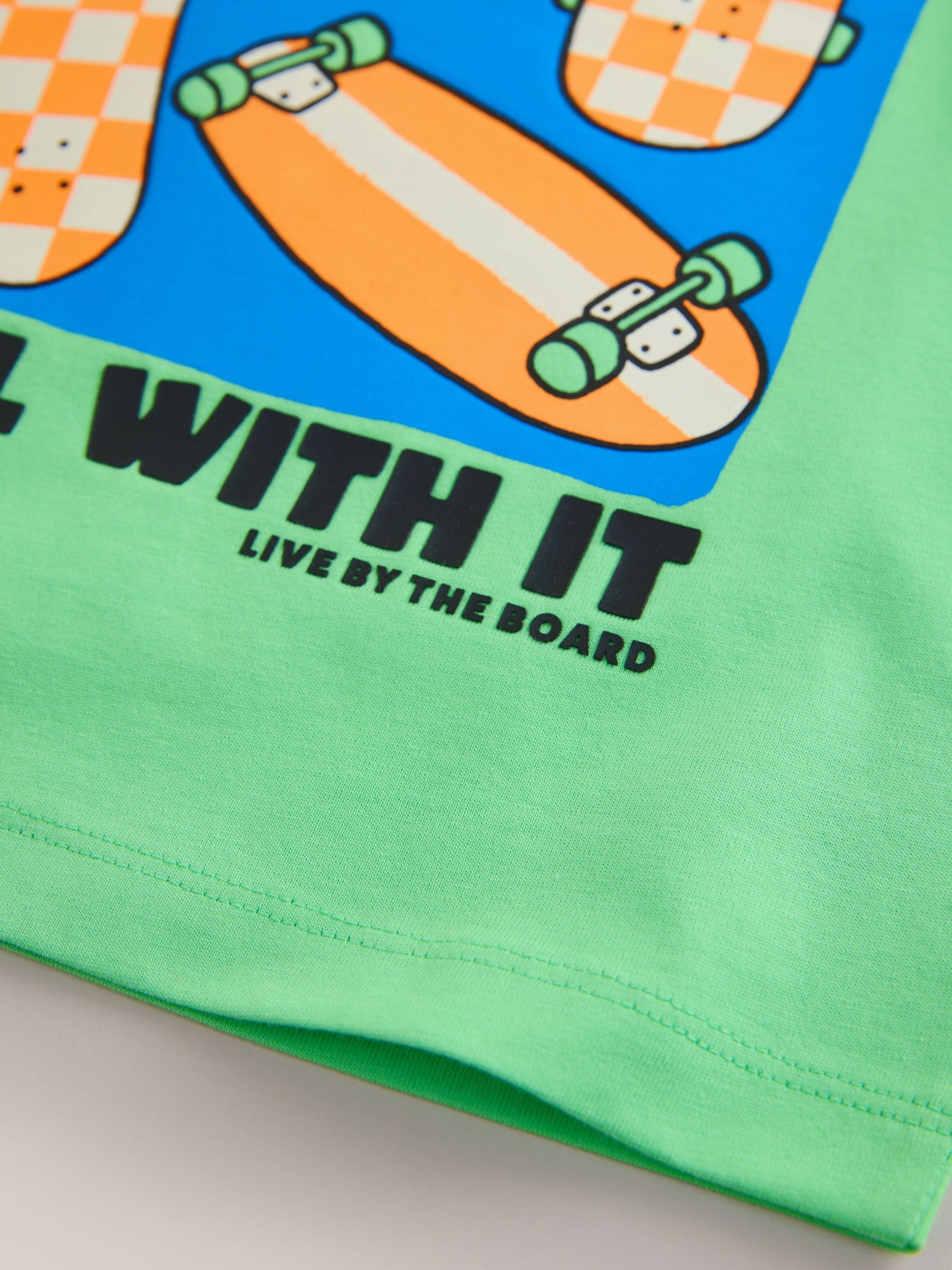 Buy Green Skateboard Short Sleeve Back Print T-Shirt (3mths-7yrs