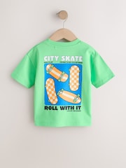 Green Skateboard Short Sleeve Back Print T-Shirt (3mths-7yrs) - Image 6 of 8