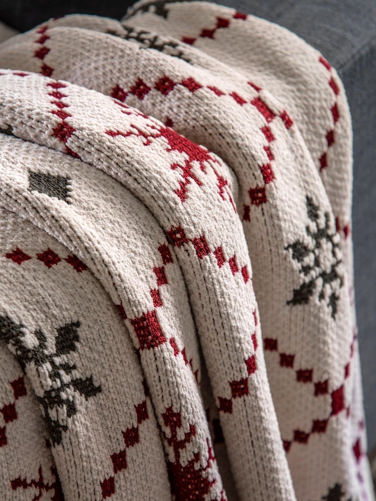 Gallery Home Multi Heritage Fairisle Chenille Woven Throw - Image 2 of 5 Gallery Home Multi Heritage Fairisle Chenille Woven Throw - Image 2 of 5