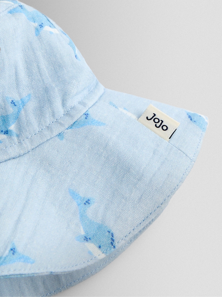 Jojo Maman Bébé Blue Woven Printed Romper - Image 8 of 8