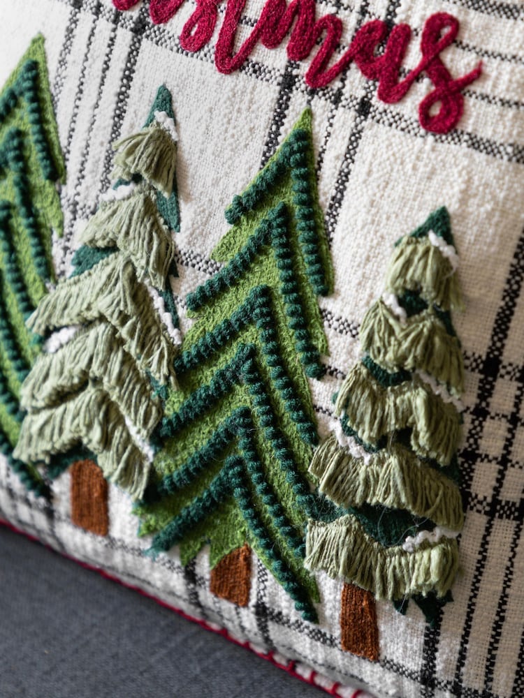 Gallery Home Multi Heritage Embroidered Trees Merry Christmas Cushion - Image 2 of 5 Gallery Home Multi Heritage Embroidered Trees Merry Christmas Cushion - Image 2 of 5