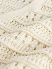 Ecru - V-Neck Crochet Cardigan (3mths-7yrs) - Imaginea 8 din 8