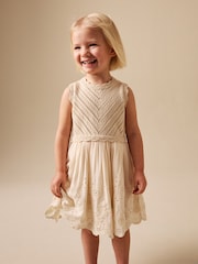 Ecru Embroidered pointelle Dress (3mths-7yrs) - Image 1 of 8