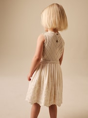 Ecru Embroidered pointelle Dress (3mths-7yrs) - Image 4 of 8