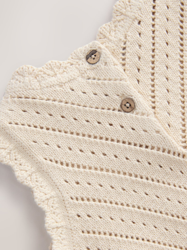 Ecru Embroidered pointelle Dress (3mths-7yrs) - Image 8 of 8 Ecru Embroidered pointelle Dress (3mths-7yrs) - Image 8 of 8