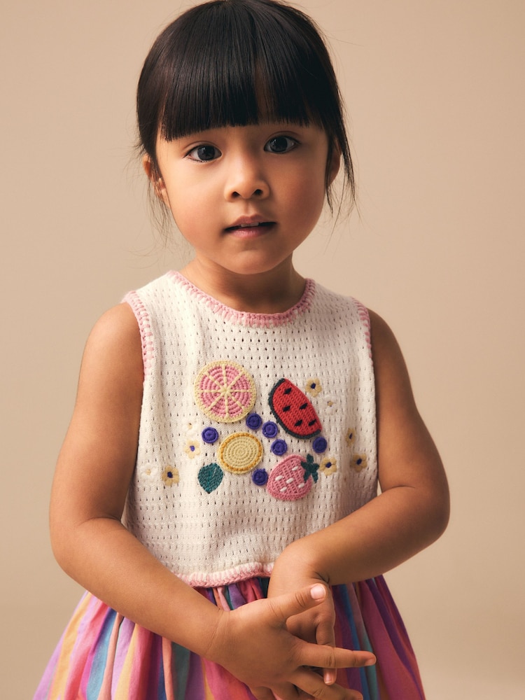 Buy Rainbow Fruit Embroidered Dress (3mths-7yrs) from Next Luxembourg Buy Rainbow Fruit Embroidered Dress (3mths-7yrs) from Next Luxembourg