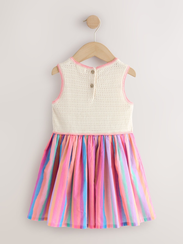 fruit embroidered dress Fruit Embroidered Square Neck Dress Pink | Girls' Dresses