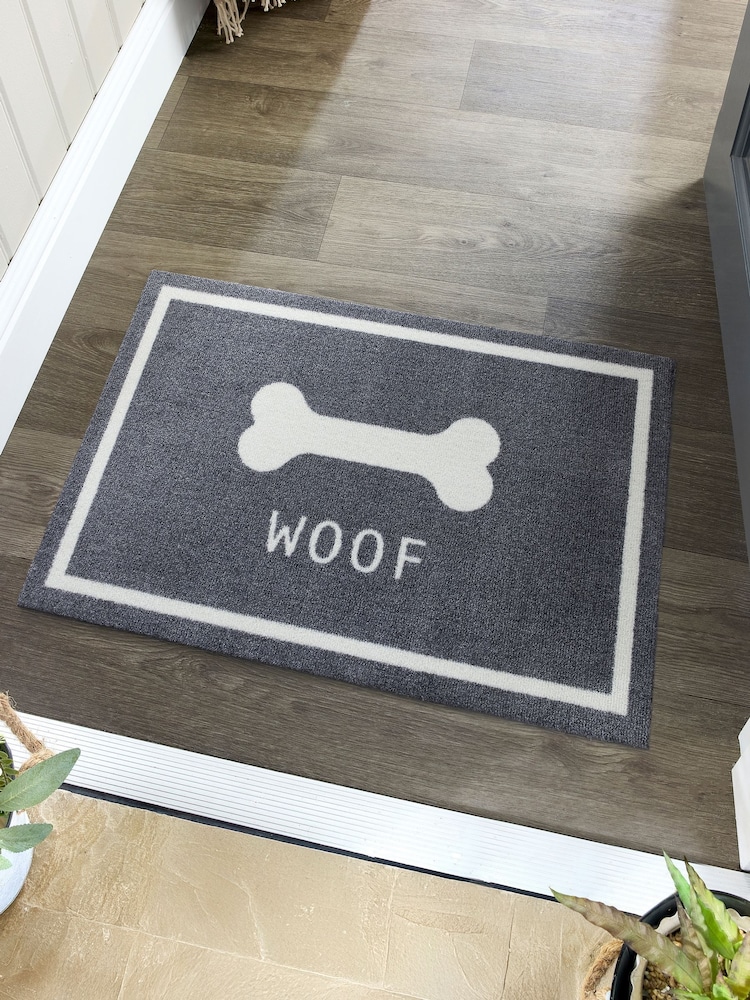 Howler & Scratch Grey Woof Mat - Image 1 of 4