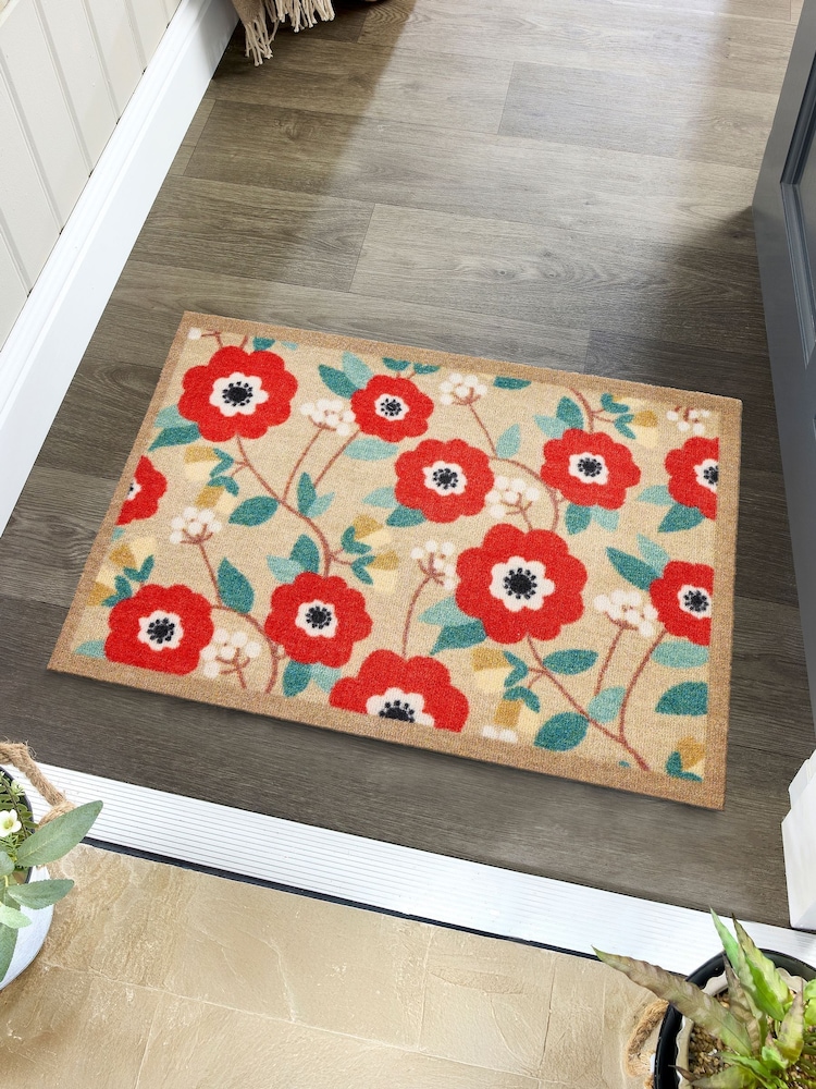 My Mat Beige Floral Print Blooms Mat - Image 1 of 4