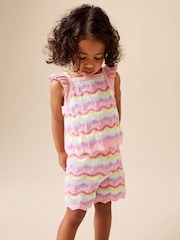 Dungi roz - Knitted Top And Shorts Set (3mths-7yrs) - Imaginea 1 din 8