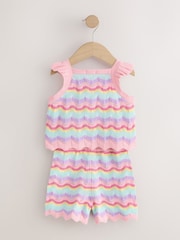 Dungi roz - Knitted Top And Shorts Set (3mths-7yrs) - Imaginea 6 din 8