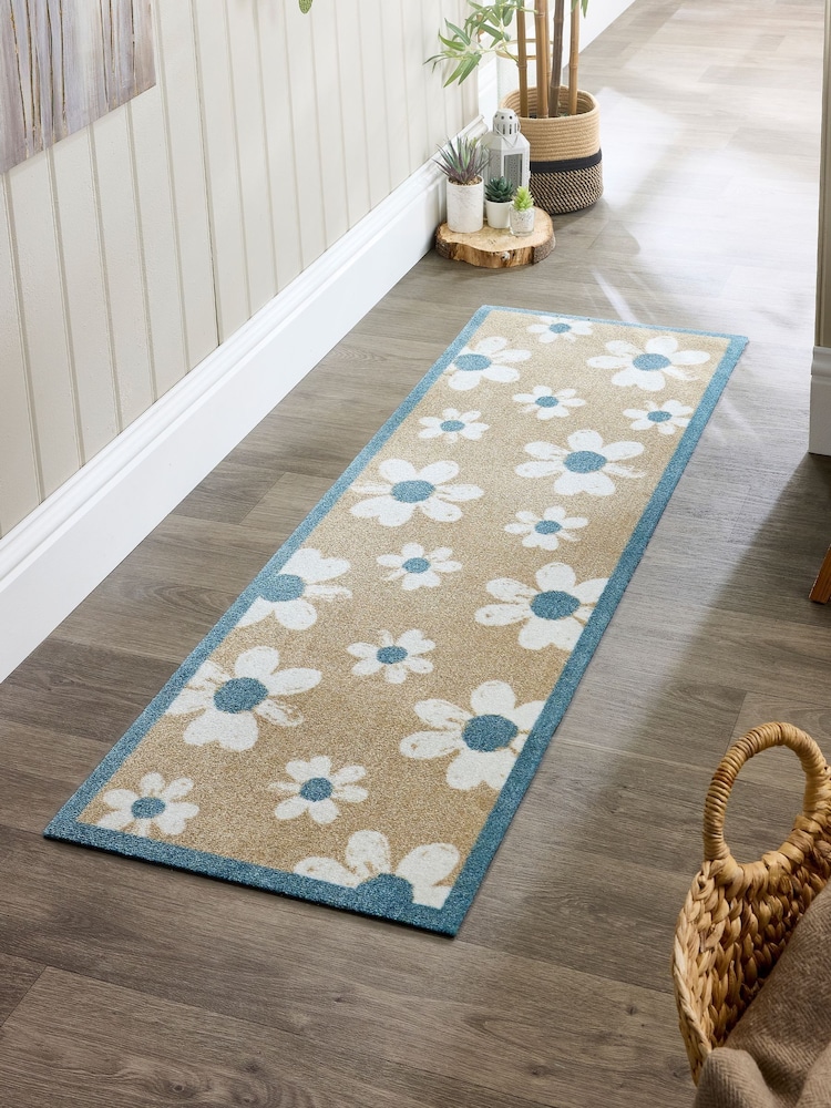My Mat Beige Flower Home Runner - Image 1 of 4