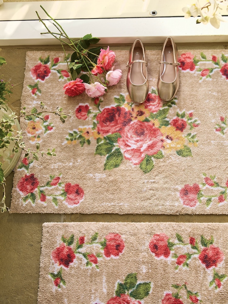 Hug Rug Beige Vintage Rose Mat - Image 1 of 3