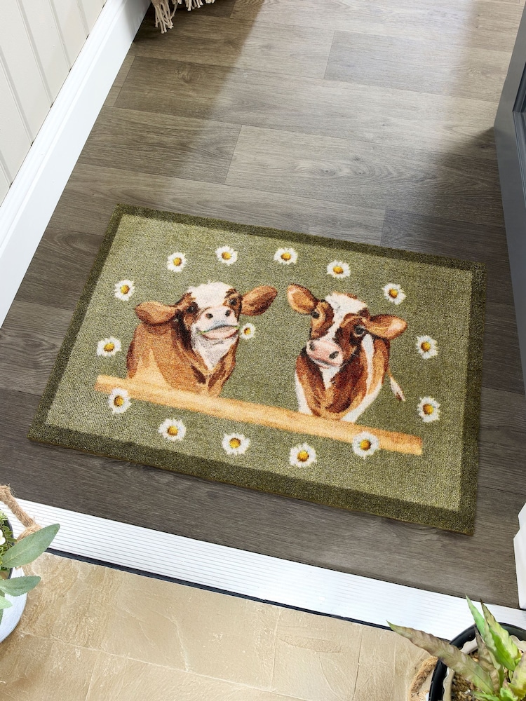 My Mat Green Daisy Cow Print Mat - Image 1 of 4