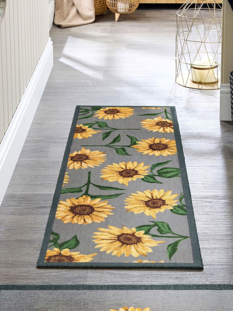 My Mat Grey Sunflowers Runner - Image 1 of 4
