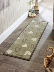 My Mat Sage Green Welcome Hearts Runner - Image 1 of 4