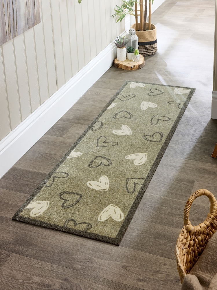 My Mat Sage Green Welcome Hearts Runner - Image 1 of 4