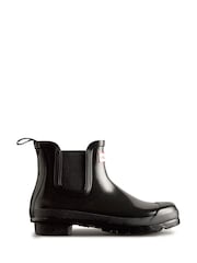 Hunter Womens Original Chelsea Gloss Black Boots - Image 1 of 3