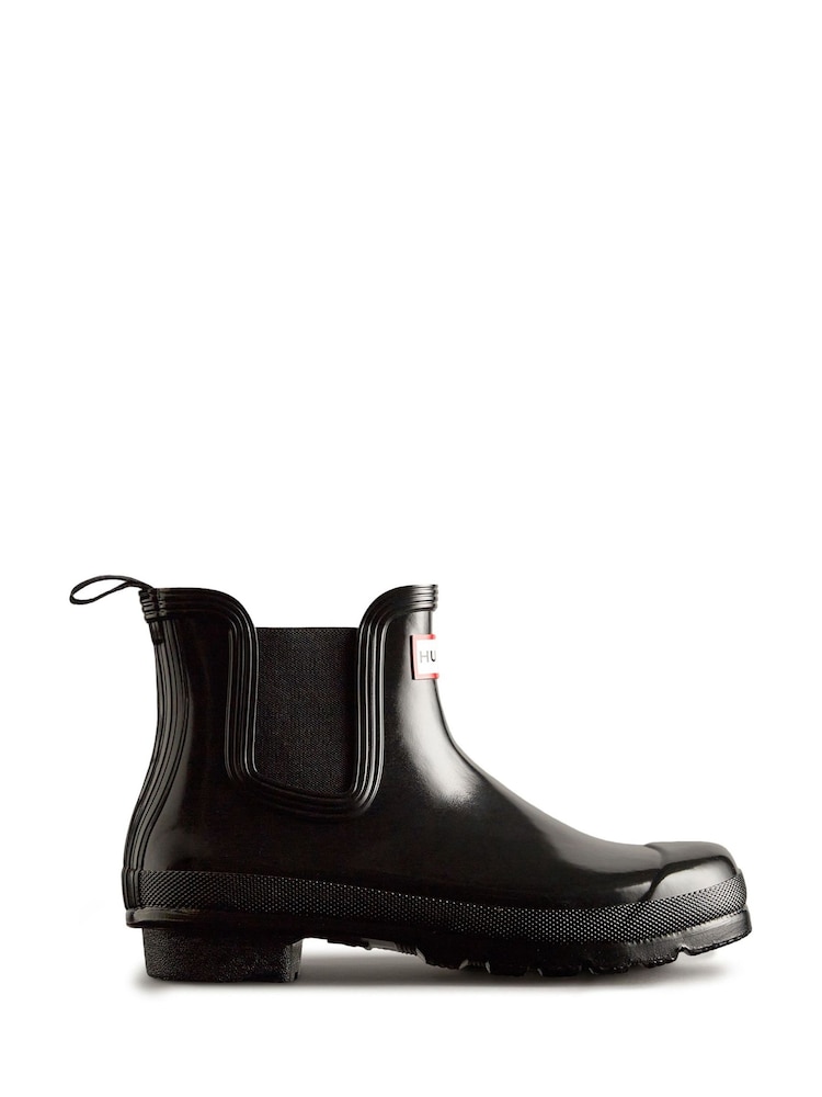 Hunter Womens Original Chelsea Gloss Black Boots - Image 1 of 3