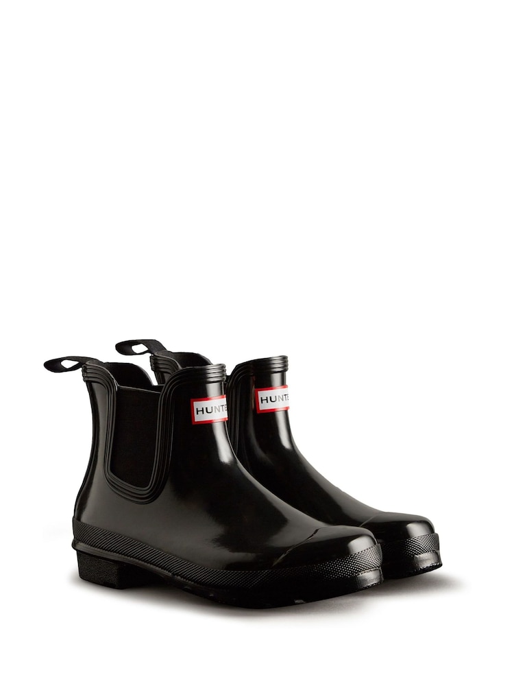 Hunter Womens Original Chelsea Gloss Black Boots - Image 2 of 3