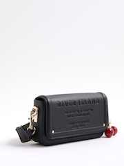 River Island Black Embossed Flap Cross-Body Bag - Image 2 of 6