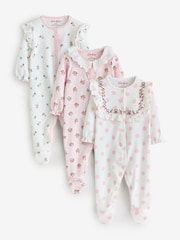 Pink & Weiß - Cath Kidston Baby Sleepsuits 3 Pack - Bild 1 von 5