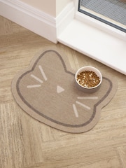 Howler & Scratch Beige Cat Face Food Mat - Image 1 of 2