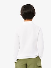Lacoste White Long Sleeve Piqué Logo Polo Shirt - Image 2 of 3