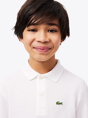 Lacoste White Long Sleeve Piqué Logo Polo Shirt - Image 3 of 3
