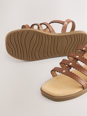 Tan Brown Gladiator Sandals - Image 4 of 5