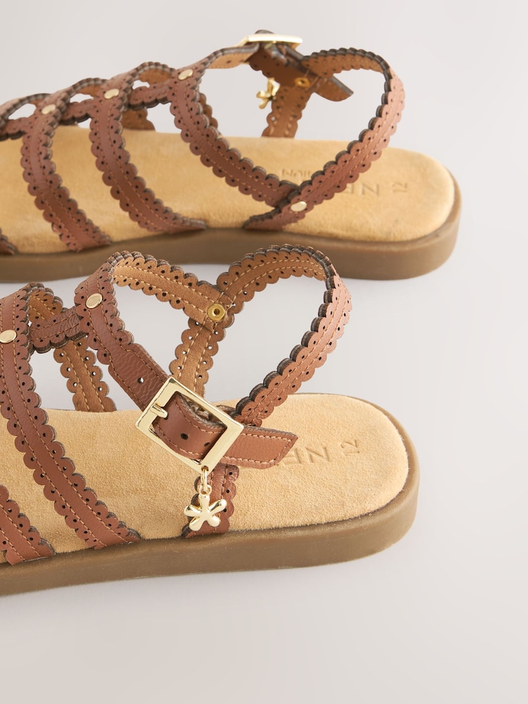 Tan Brown Gladiator Sandals - Image 5 of 5