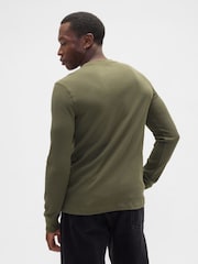 Gap Green Waffle Knit Crew Neck T-Shirt - Image 2 of 4