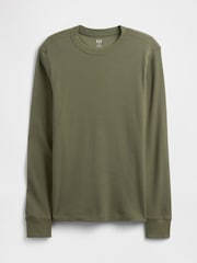 Gap Green Waffle Knit Crew Neck T-Shirt - Image 3 of 4