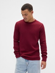 Gap Red Waffle Knit Crew Neck T-Shirt - Image 1 of 4
