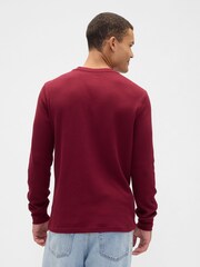 Gap Red Waffle Knit Crew Neck T-Shirt - Image 2 of 4