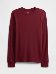 Gap Red Waffle Knit Crew Neck T-Shirt - Image 3 of 4