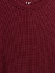 Gap Red Waffle Knit Crew Neck T-Shirt - Image 4 of 4