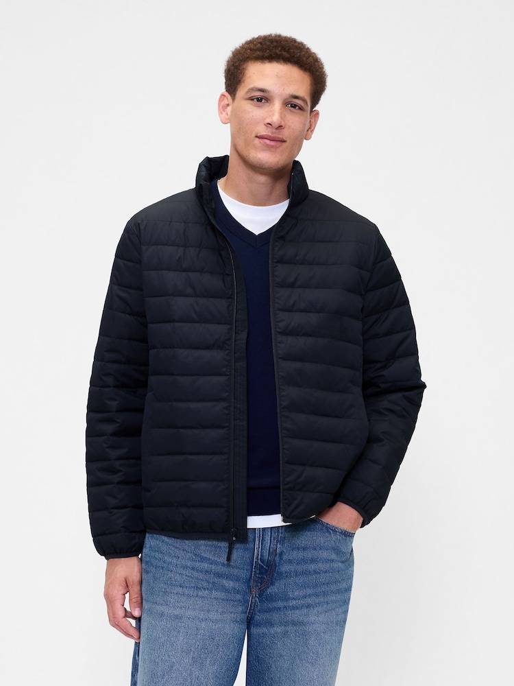 Gap Navy Relaxed Cold Control Puffer Jacket - Image 1 of 4