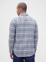 Gap Light Blue Cotton Relaxed Flannel Shirt - Image 2 of 4