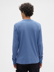 Gap Blue Waffle Knit Crew Neck T-Shirt - Image 2 of 5