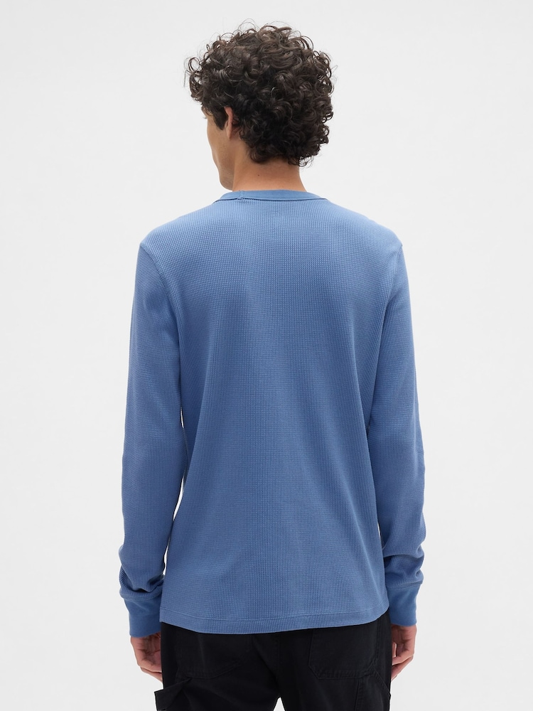 Gap Blue Waffle Knit Crew Neck T-Shirt - Image 2 of 5