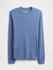 Gap Blue Waffle Knit Crew Neck T-Shirt - Image 4 of 5
